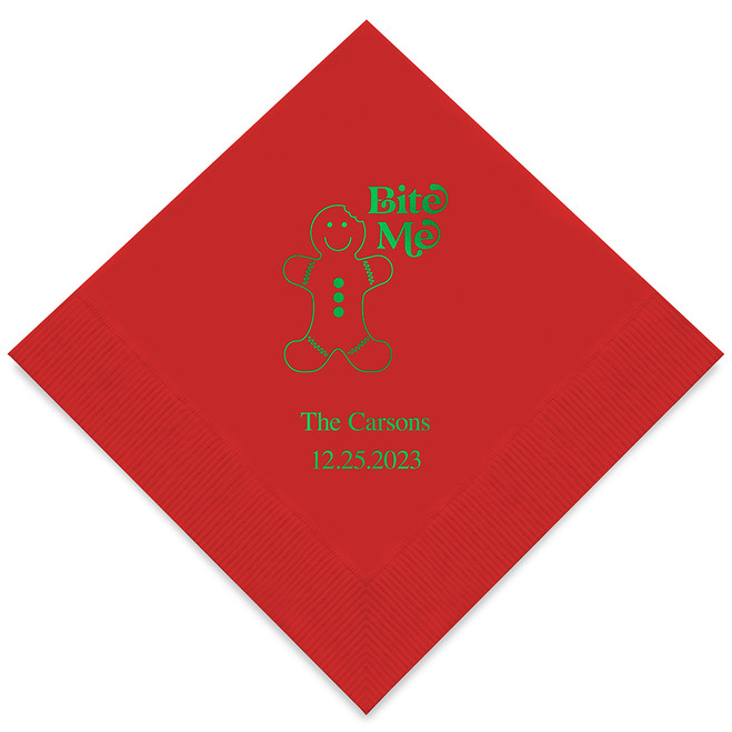 Personalized Holiday Napkins - Gingerbread Man