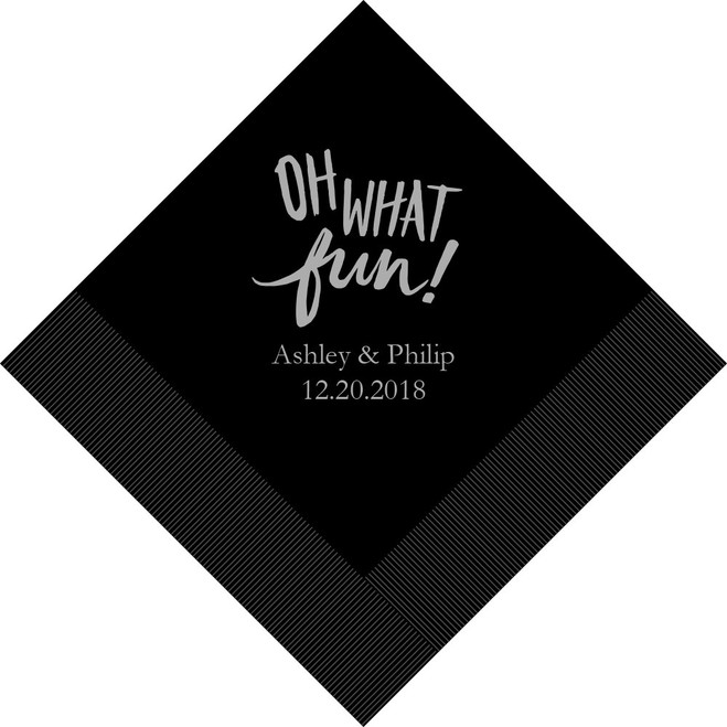 Personalized Holiday Napkins - Oh What Fun!