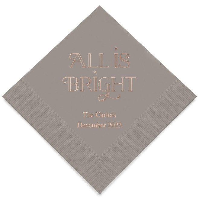 Personalized Holiday Napkins - All Is Bright