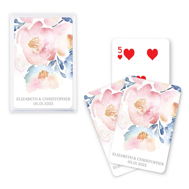 Personalized Playing Card Favors - Floral Garden