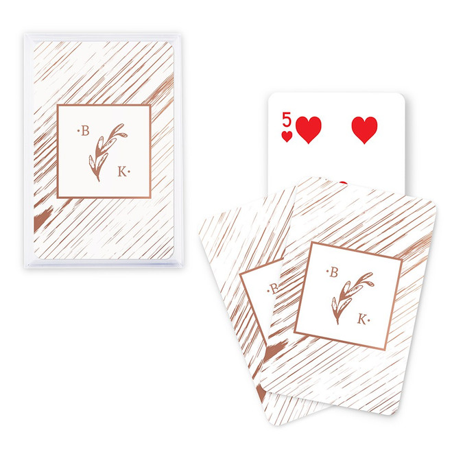 Personalized Playing Card Favors - Foil - Rustic Monogram 