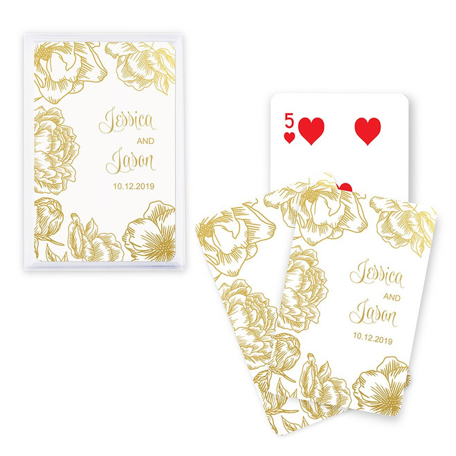 Personalized Playing Card Favors - Foil - Modern Floral