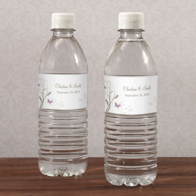 Personalized Water Bottle Labels - Butterfly Romance
