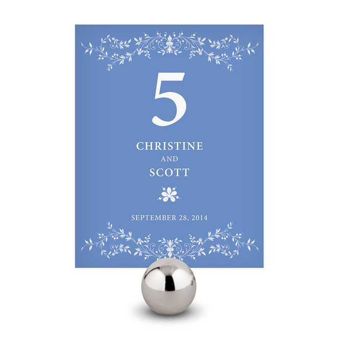 Personalized Table Numbers Cards - Wedding Reception - Forget Me Not