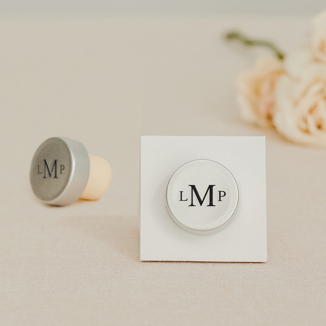 Personalized Bottle Stopper Favors - Metal - Monogram