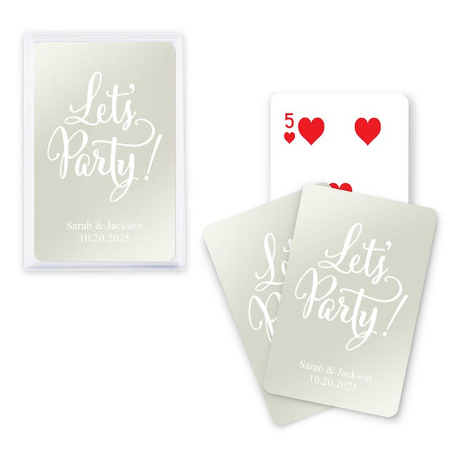 Personalized Metallic Playing Card Favors - Custom - Let's Party