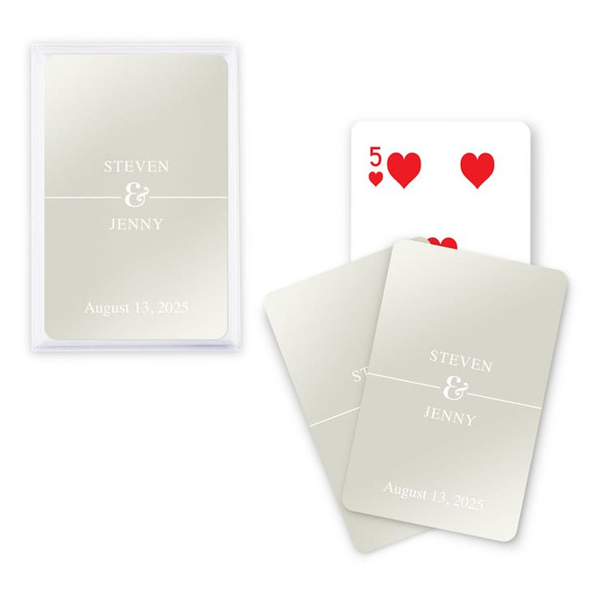 Personalized Metallic Playing Card Favors - Custom - Script