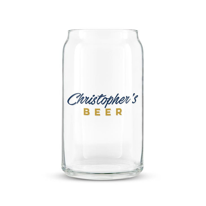 Personalized Drinking Glass - Can Shaped Beer - Casual