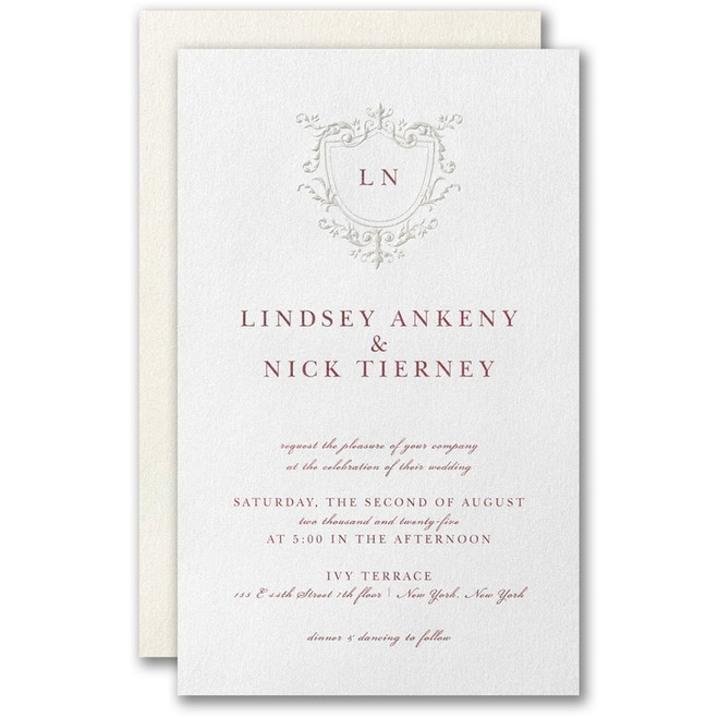 Crest Wedding Invitations - Adorned Love