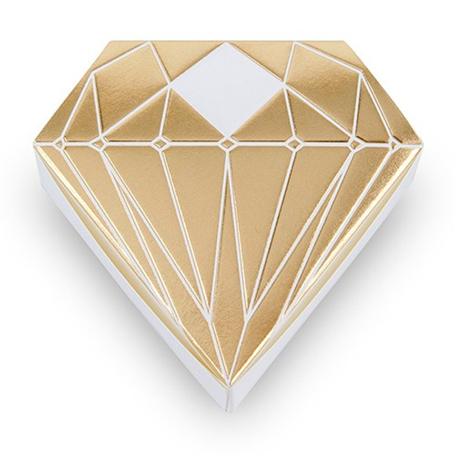 Diamond Favor Boxes in Gold