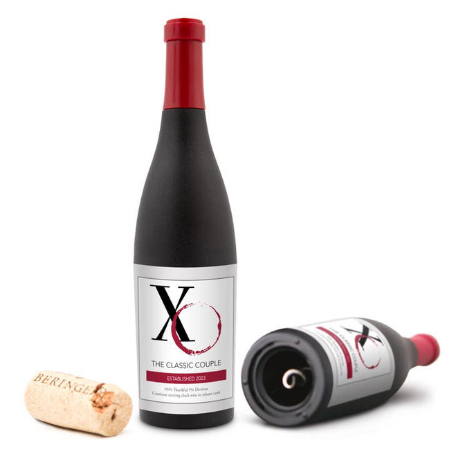 Wine Bottle Shaped Corkscrew Bottle Opener Favor - XO