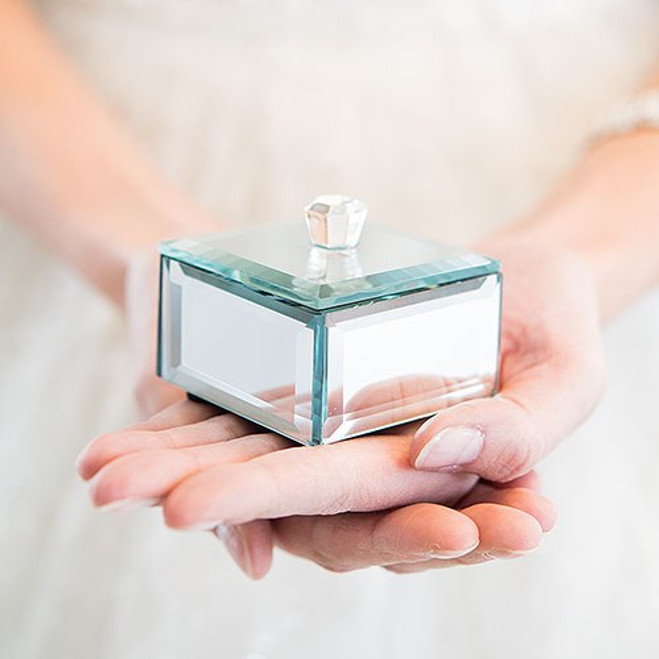 Mirrored Keepsake Favor Boxes - Trinket Boxes