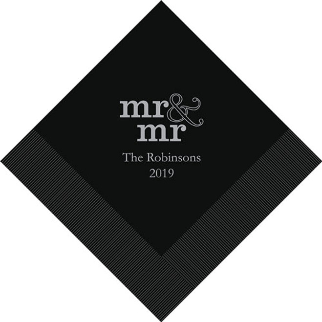 Mr. & Mr.  Personalized Napkins - Standard