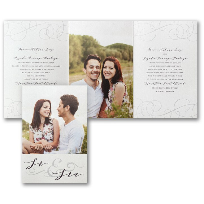 Photo Wedding Invitations - Swirled