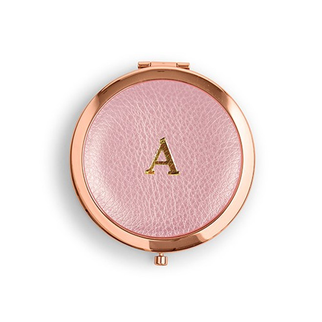 Personalized Compact Bridesmaid Gift - Faux Leather - Monogram