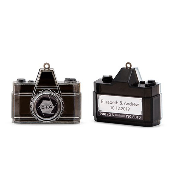 camera themed favor sticker set