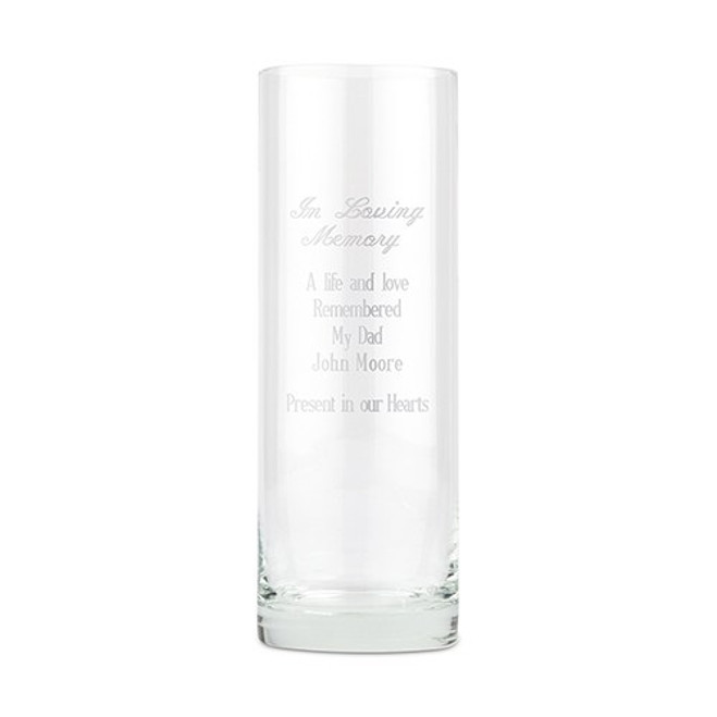 Wedding Memorial Candle Vase Remembrance Candle Vase Etched