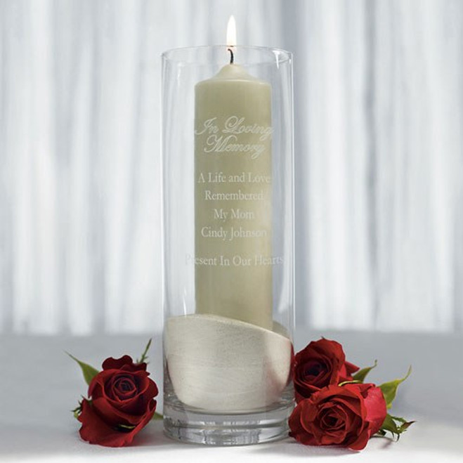 Wedding Memorial Candle Vase Remembrance Candle Vase Etched