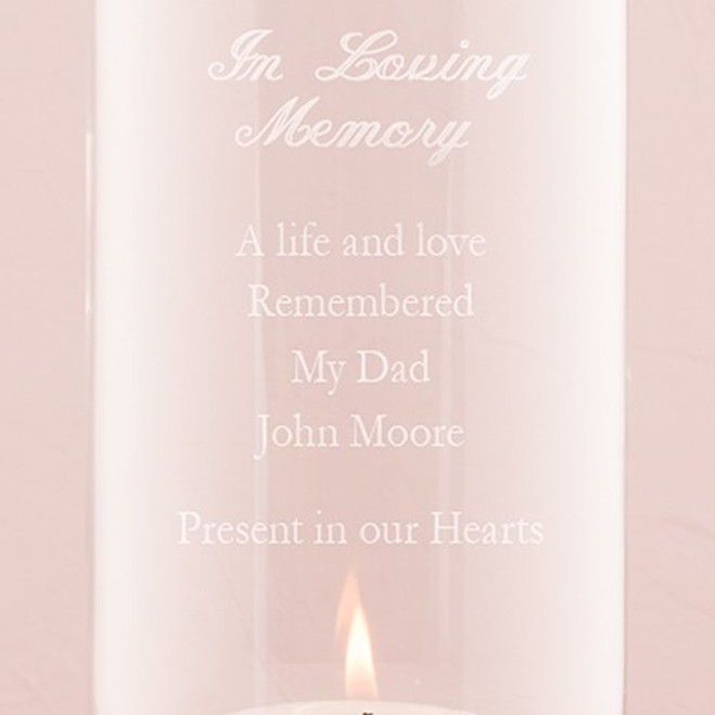 Wedding Memorial Candle Vase Remembrance Candle Vase Etched