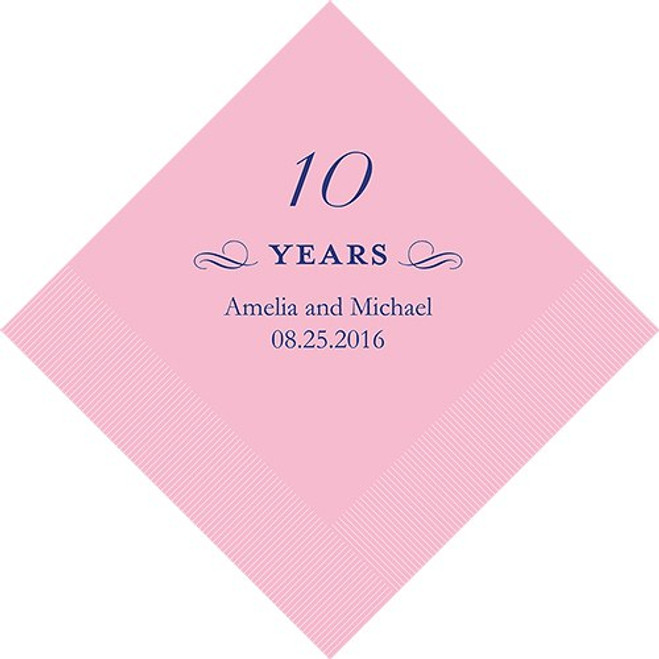 10 Years Personalized Napkins - Custom Printed