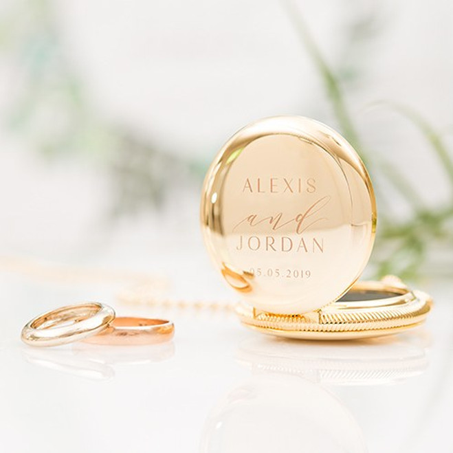 Personalized Pocket Wedding Ring Holder - Modern Couple
