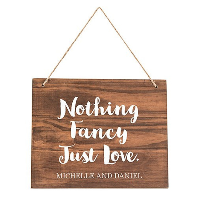 Personalized Wooden Wedding Sign - Script - Medium