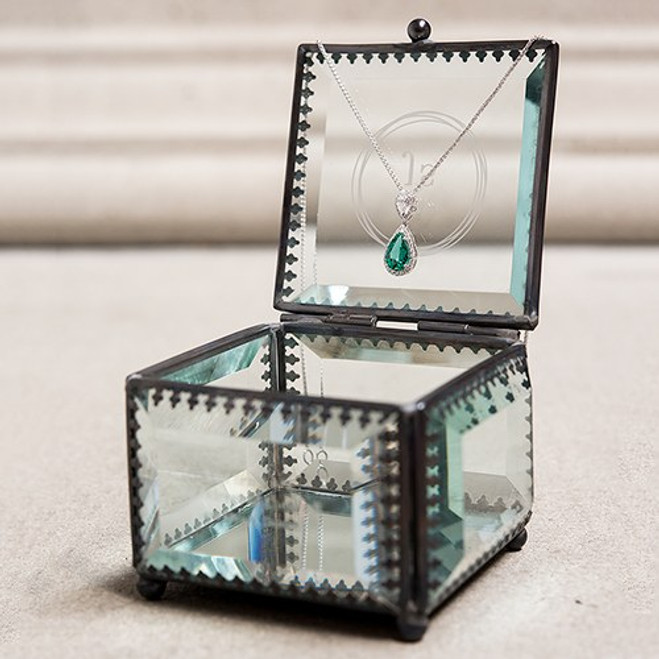 Vintage Style Monogrammed Jewelry Box