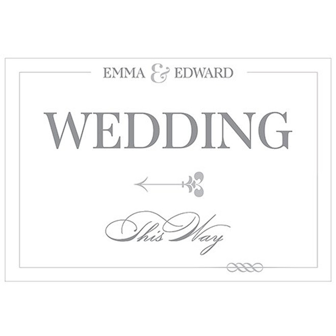 Wedding Directional Sign - Classic Script