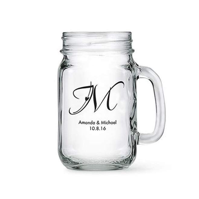 Personalized Printed Mason Jar Mug Favors