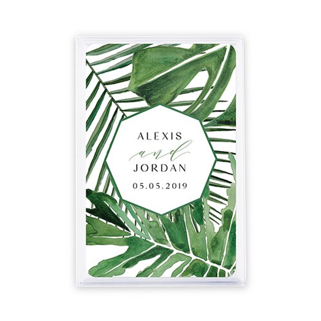 Personalized Playing Card Favors - Custom - Tropical Leaf