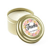 Personalized Candle Favors in Gold Tin - Modern Floral