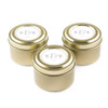 Personalized Candle Favors in Gold Tin - Classic Script