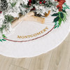 Personalized Christmas Tree Skirt - Poinsettia - Last Name