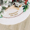 Personalized Christmas Tree Skirt - Poinsettia - Custom Text