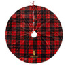 Personalized Christmas Tree Skirt - Buffalo Plaid - Reindeer