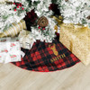 Personalized Christmas Tree Skirt - Buffalo Plaid - Reindeer