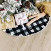 Personalized Tree Skirt - Embroidered - White Buffalo Plaid