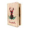 Personalized Wooden Advent Calendar - Plaid Deer - Script Name