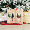 Personalized Wooden Advent Calendar - Plaid Deer - Family Name