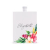 Personalized Flask in White Stainless Steel - Tropical Floral