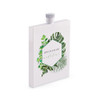Personalized Flask in White Stainless Steel - Tropical Greenery