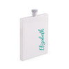 Personalized Flask in White Stainless Steel - Vertical Calligraphy