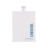 Personalized Flask in White Stainless Steel - Vertical Monogram Text - Oasis Blue