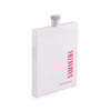 Personalized Flask in White Stainless Steel - Vertical Monogram Text