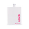 Personalized Flask in White Stainless Steel - Vertical Monogram Text - Fuchsia