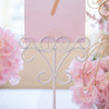 White Table Number Holders in Ornamental Wire