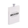 Personalized Flask in White Stainless - Groom Monogram Print