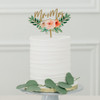 Floral Wedding Cake Topper - Wood - Mr. & Mrs., Happily Ever After, Love Wreath 