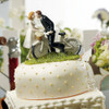 Romantic Wedding Cake Topper - Porcelain - Bride & Groom - Bicycle