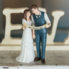 Romantic Wedding Cake Topper - Unique - Casual - Bride & Groom - Indie